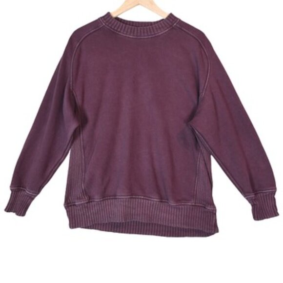 aerie Sweaters - Aerie Oversized Sweatshirt Maroon Pullover Cozy Lounge Y2K Soft Casual XXS Relax